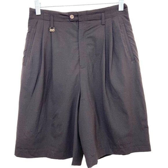 Lacoste Women's Brown Wool Blend Pleat Front Short Lined Sz EU 38 US 6 Small - Picture 1 of 10